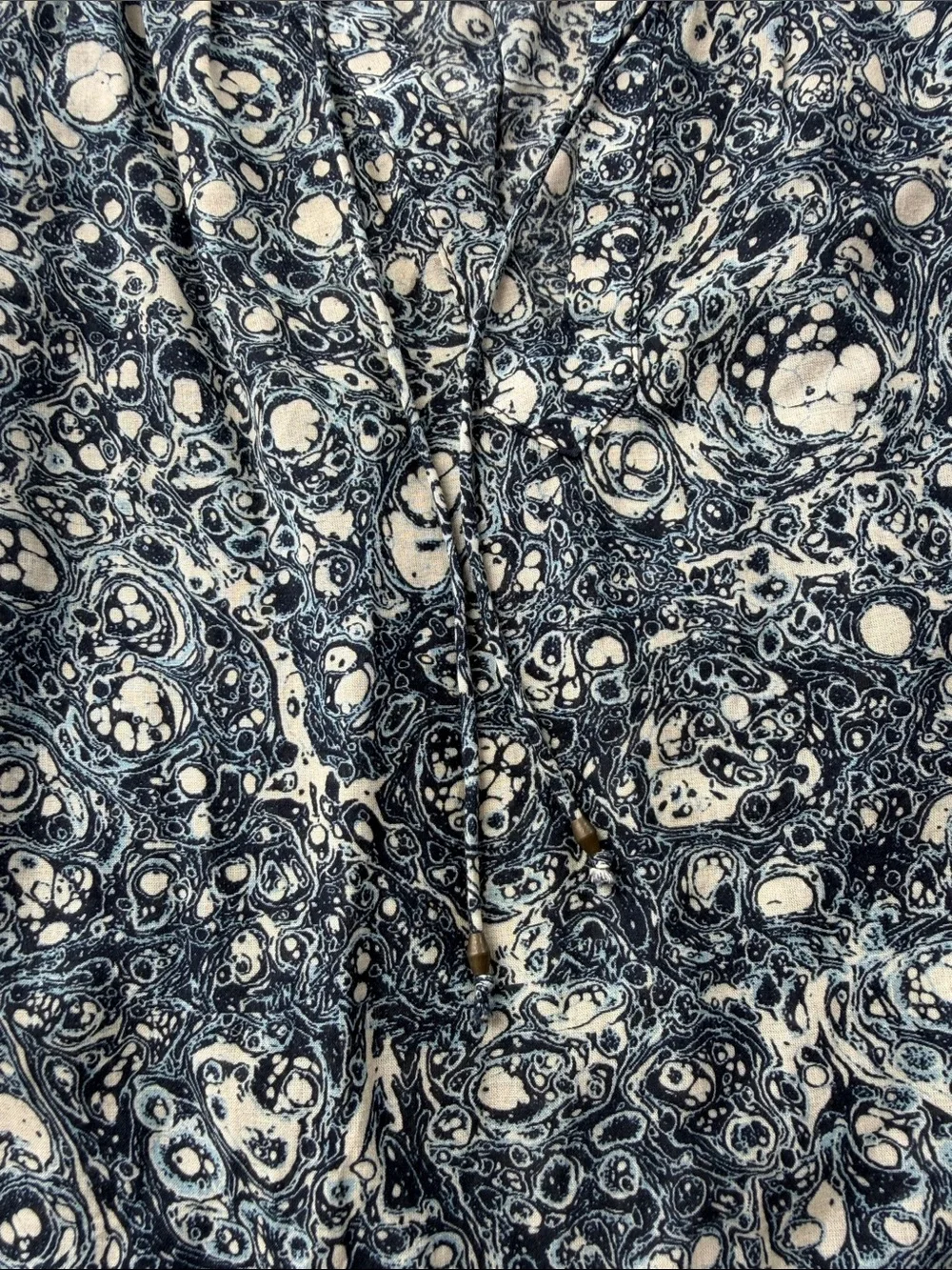 Ulla Johnson Blue Floral V-Neck Puff Sleeve Blouse